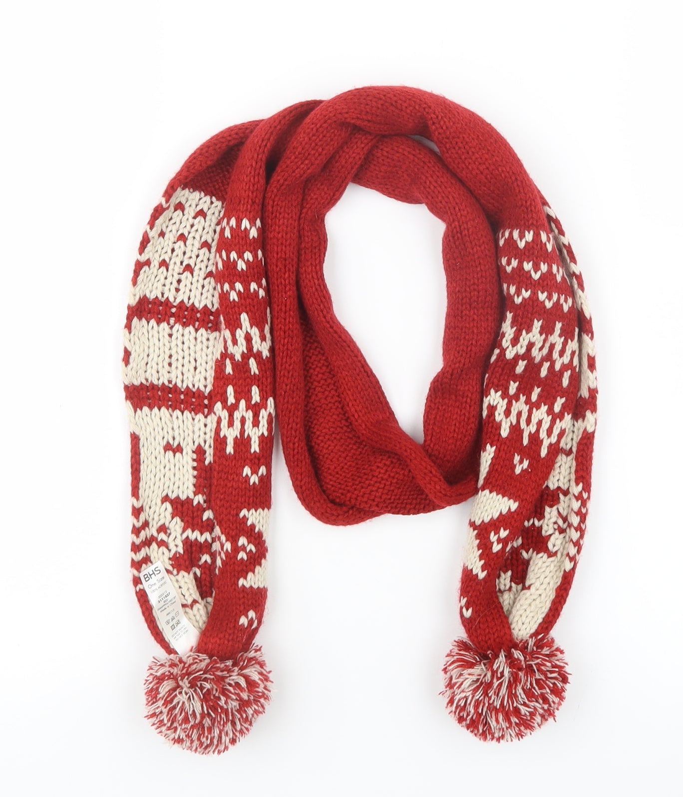 BHS Womens Red Knit Scarf