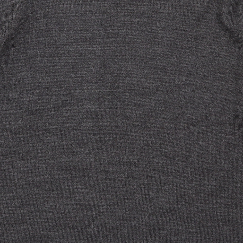 Classic Womens Grey Geometric Pullover Jumper Size S - Pink
