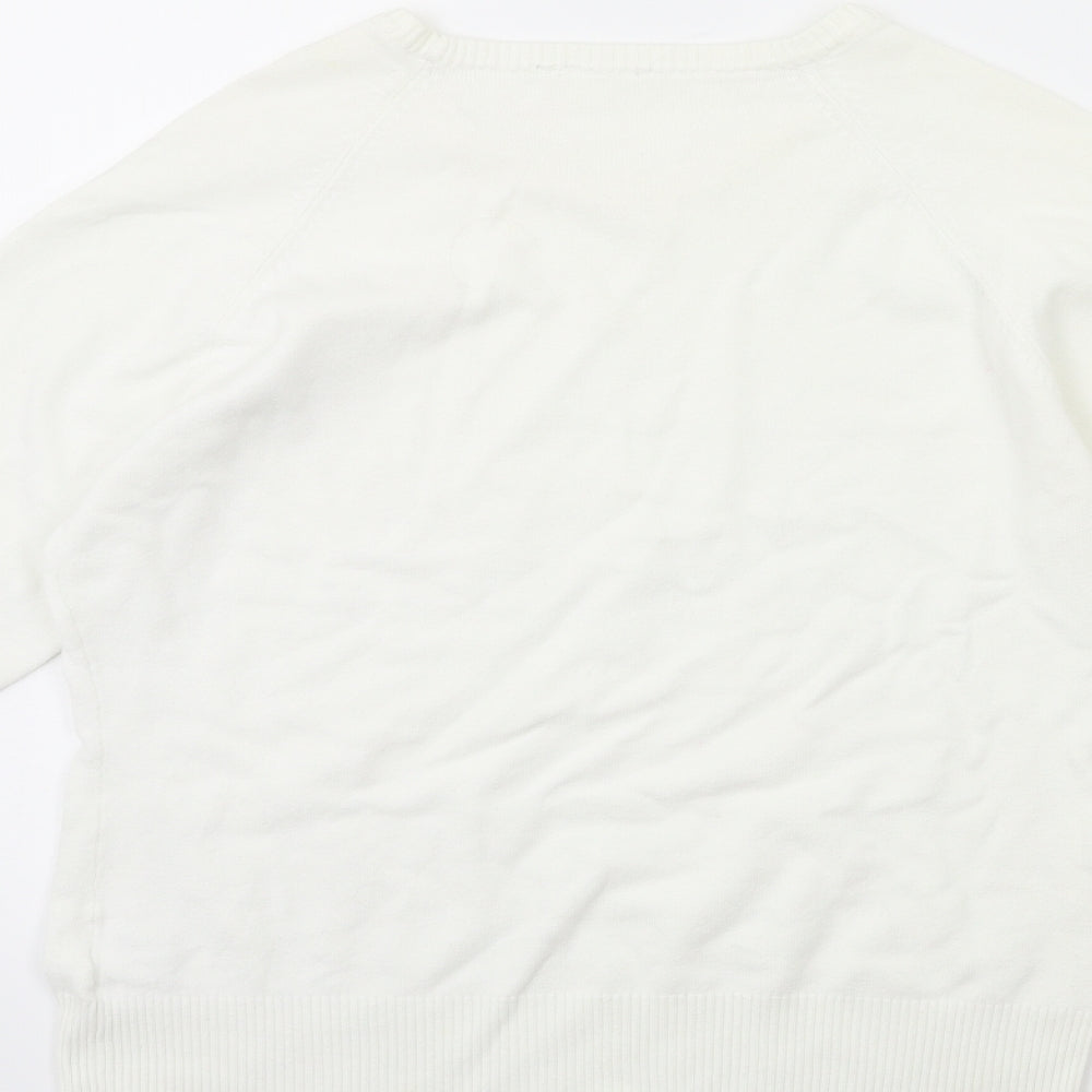 TU Womens White Pullover Jumper Size L