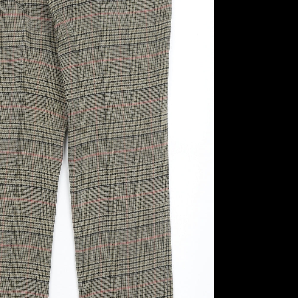 Frankenwalder Womens Green Plaid Dress Pants Trousers Size 14 L29.5 in