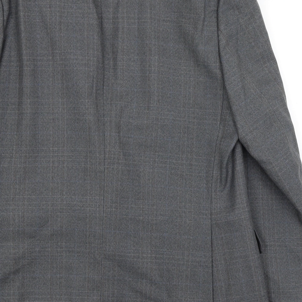 Dunn & Co Mens Grey Plaid Jacket Blazer Size M