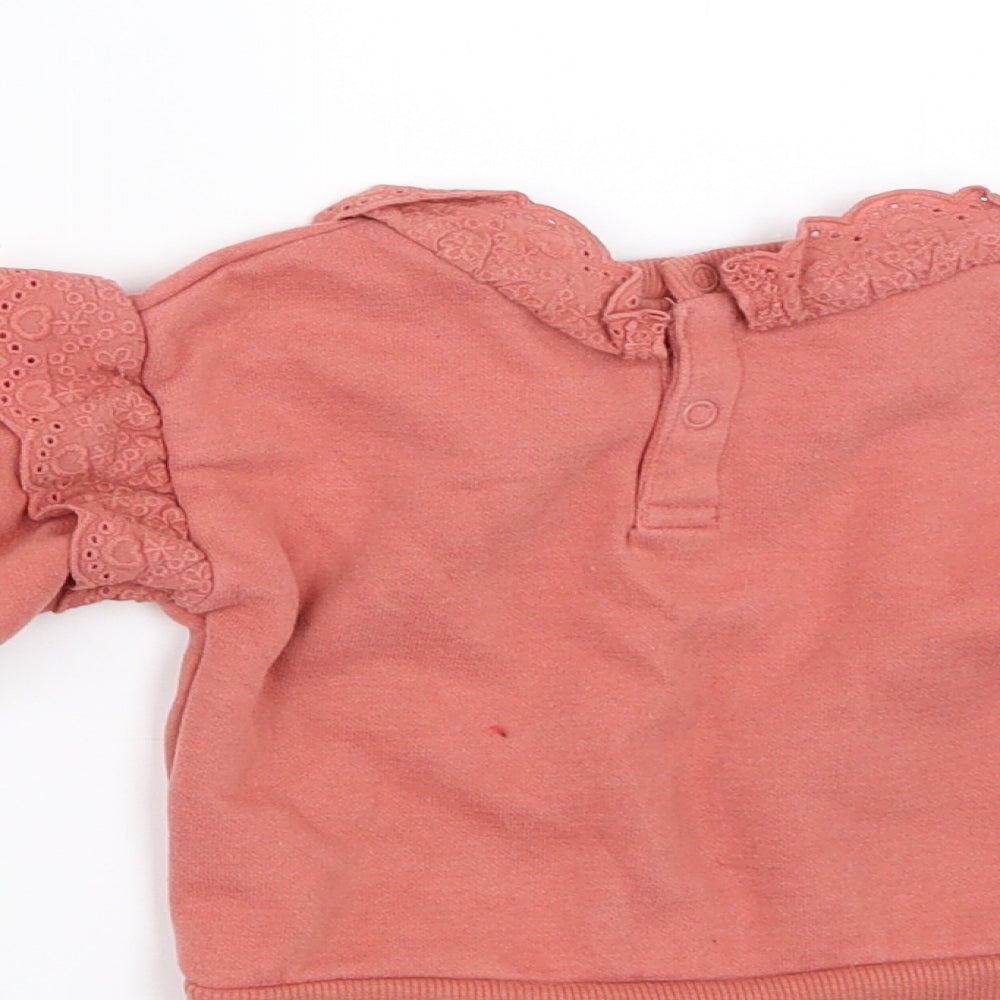 Primark Girls Orange Pullover Jumper Size 6-9 Months