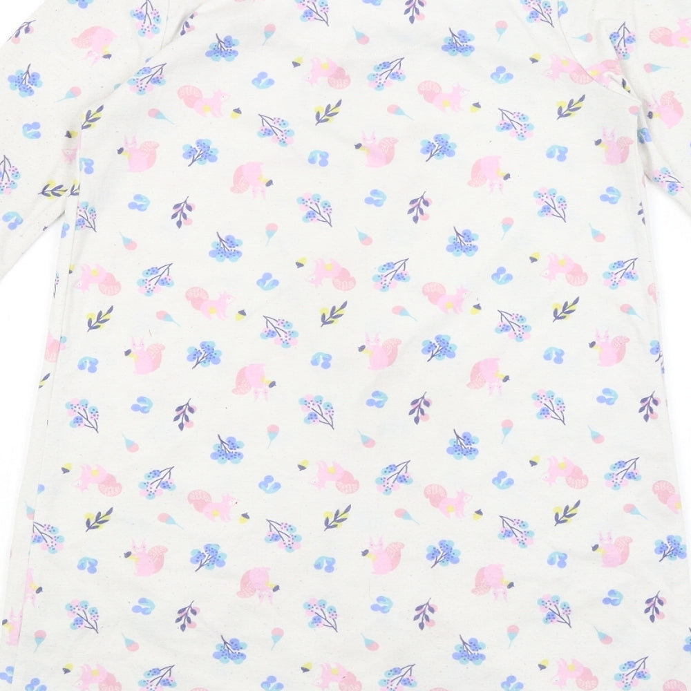 John Lewis Girls White A-Line Size 9 Years - Squirrels