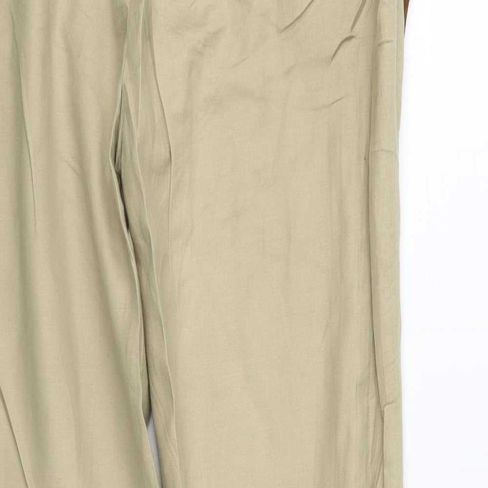Zara Womens Beige Trousers Size 12 L27 in - BELTED