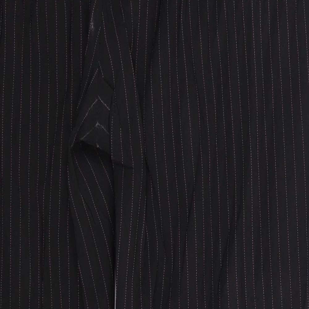River Island Womens Black Striped Trousers Size 16 L27 in