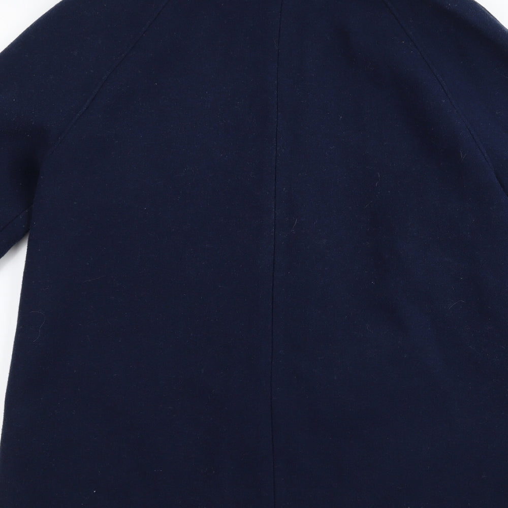 m&s Womens Blue Overcoat Jacket Size 14