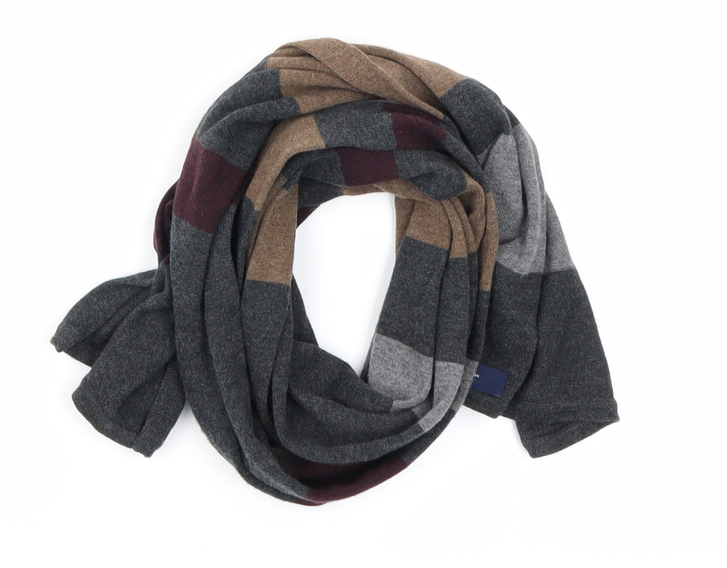 Jasper Conran Mens Grey Striped Scarf One Size
