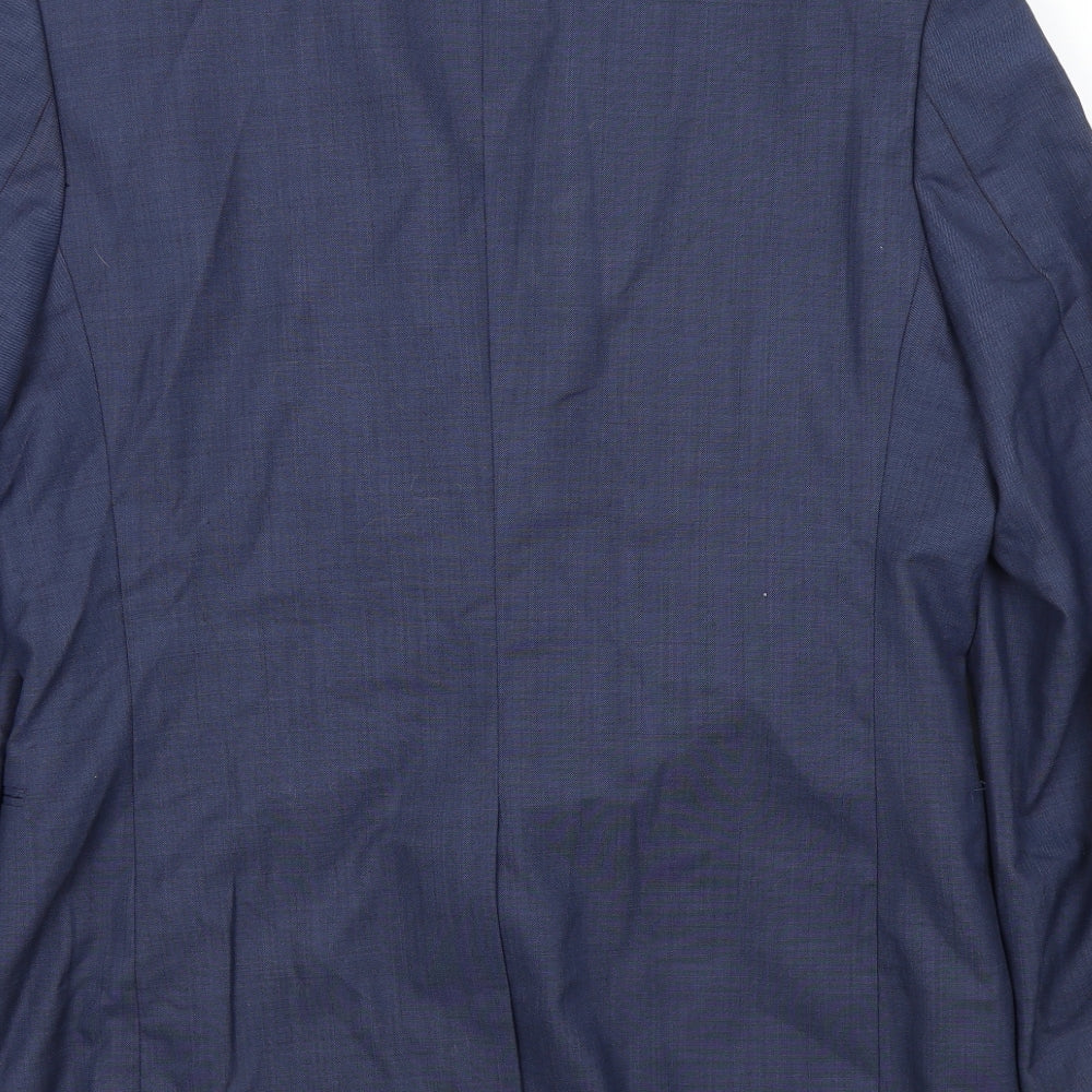 Ceader wood state Mens Blue Houndstooth Jacket Suit Jacket Size 42