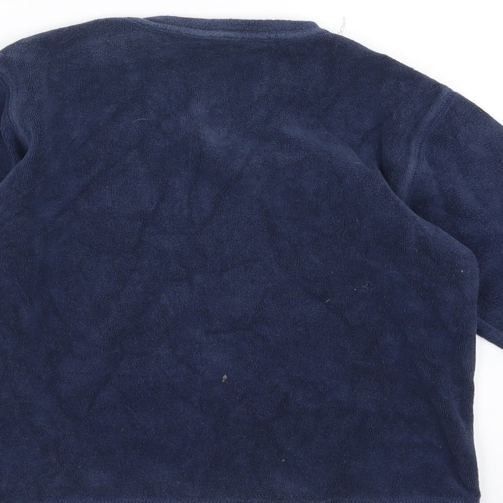 Marks and Spencer Boys Blue Fleece Pullover Jumper Size 2-3 Years