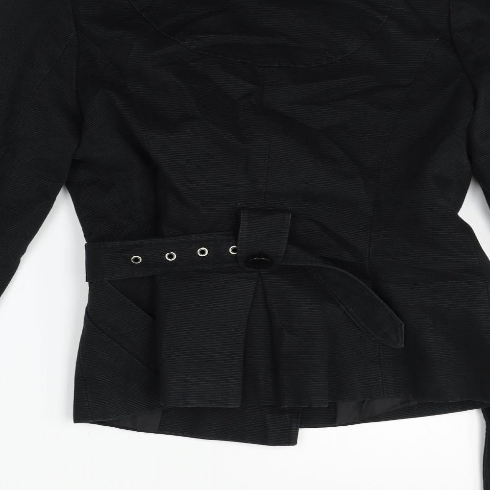 Oasis Womens Black Jacket Coat Size 12 - BELTED