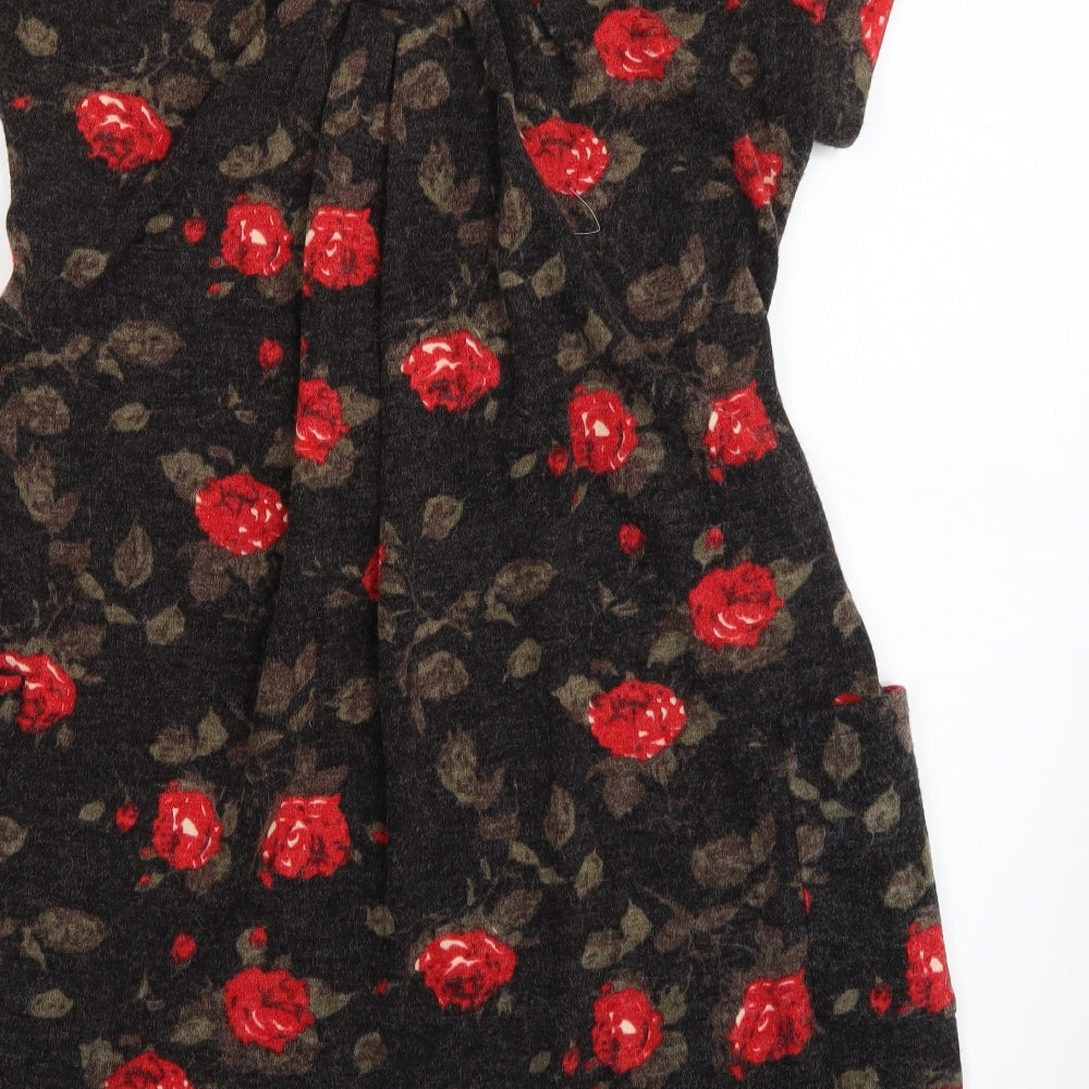 Yumi Womens Brown Fair Isle Skater Dress Size M