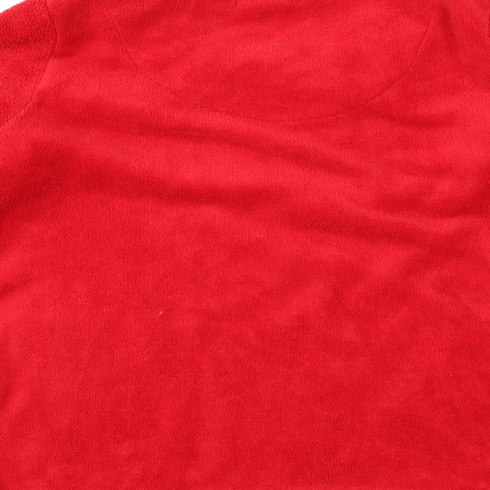 Preworn Womens Red Solid Capri Pyjama Top Size M - christmas