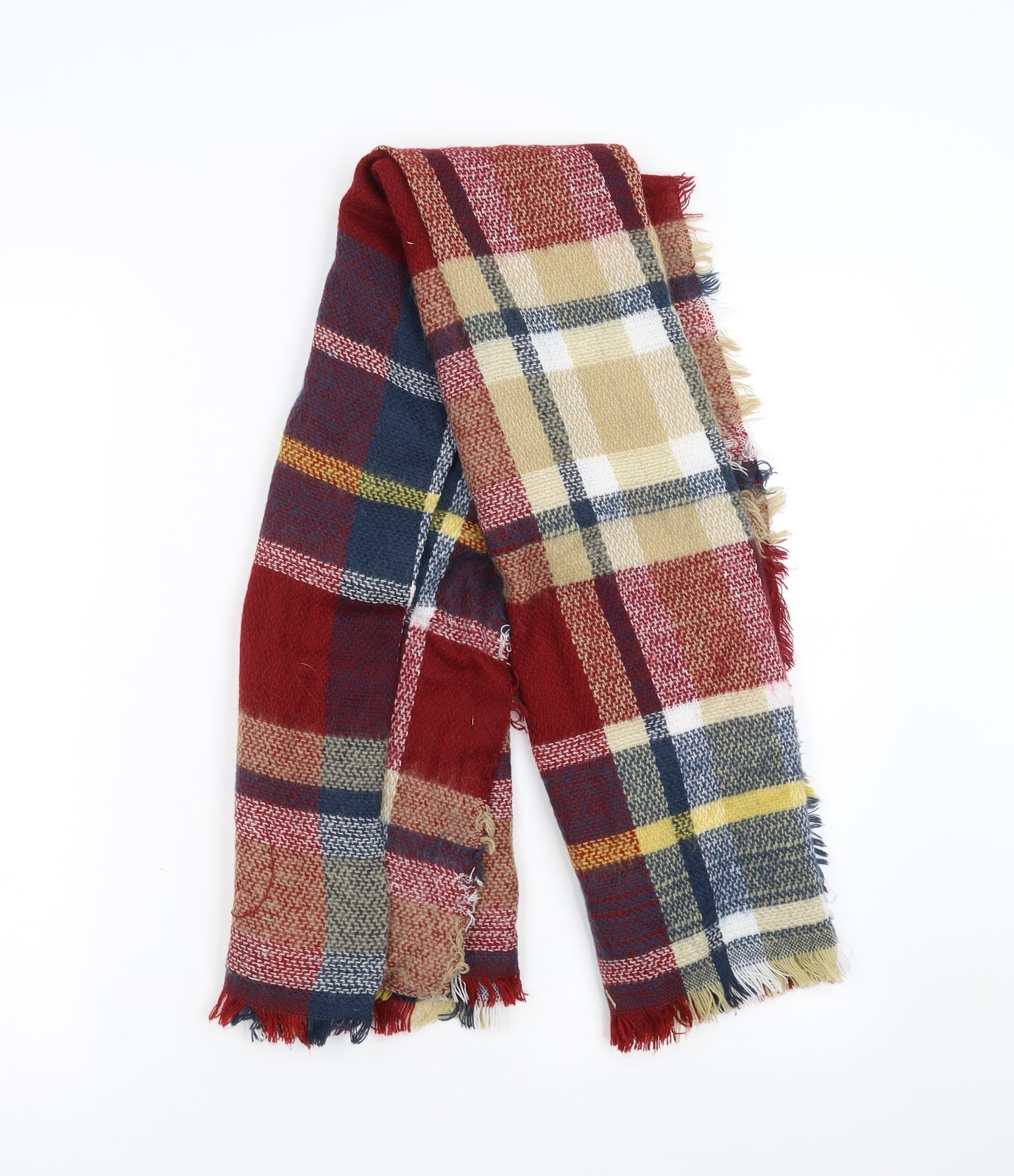 Preworn Womens Multicoloured Check Shawl/Wrap