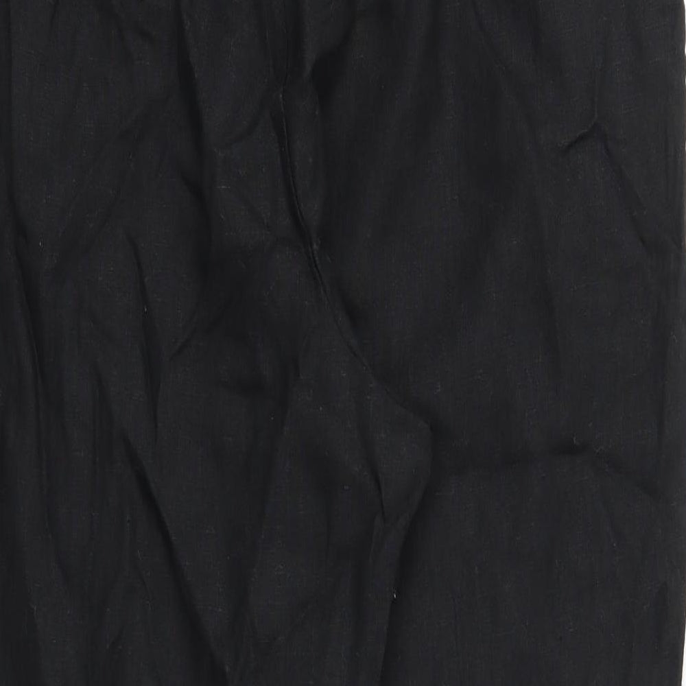 M&S Womens Black Trousers Size 18 L25 in