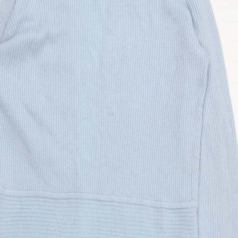 CC Womens Blue Houndstooth Cardigan Jumper Size S