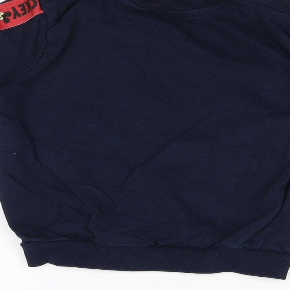 Preworn Boys Blue Canvas Pullover Sweatshirt Size 5 Years - Mickey Mouse