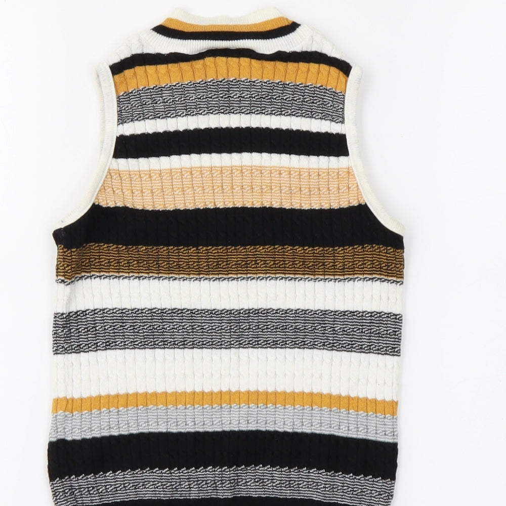 Atmosphere Womens Yellow Striped Cropped T-Shirt Size 6