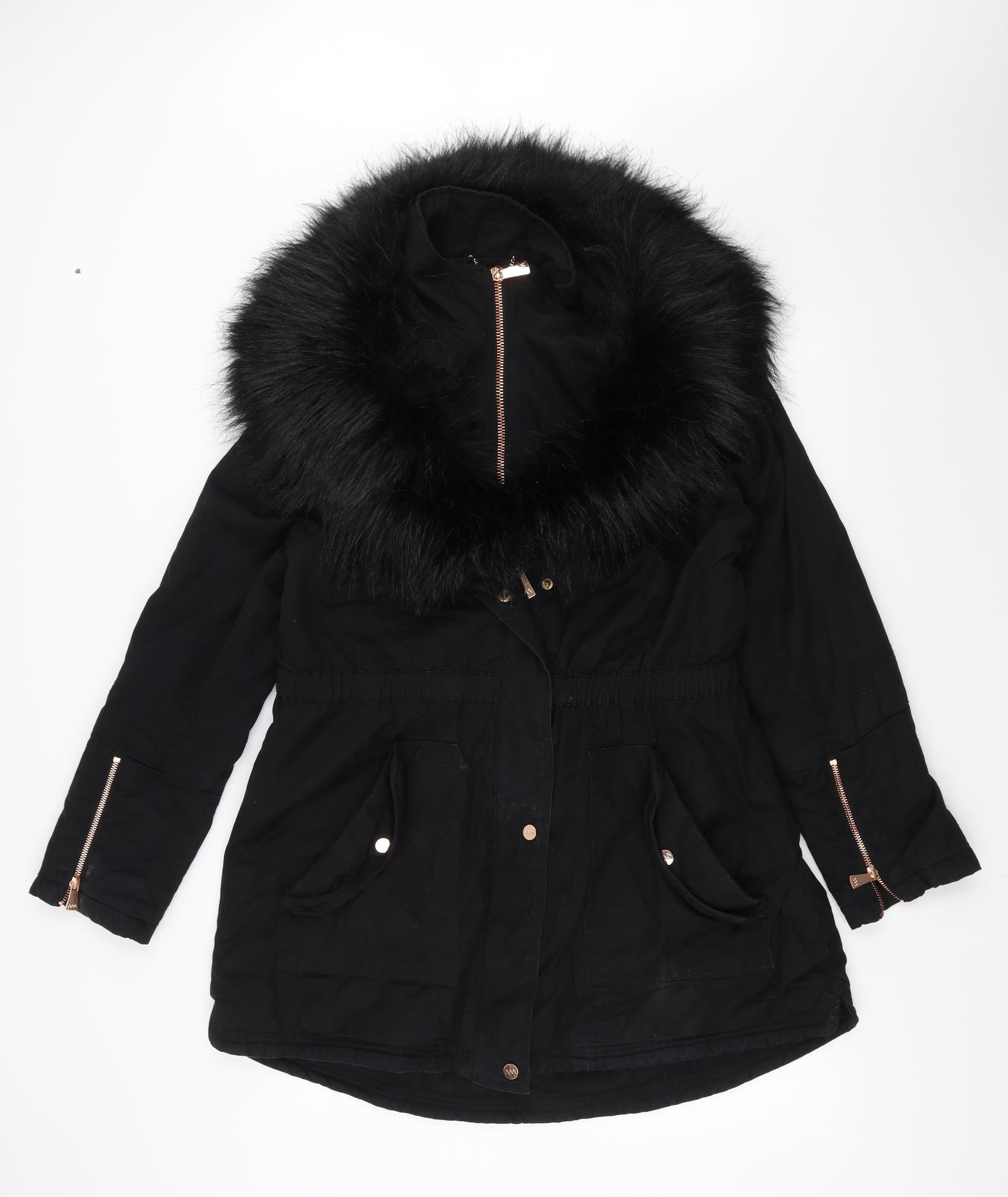 London Womens Black Parka Coat Size 16 – Preworn - Main Image