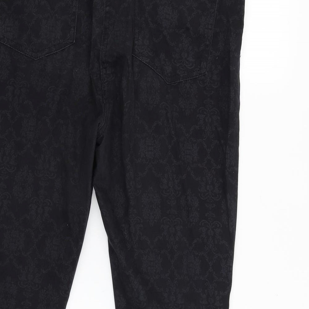 Preworn Womens Black Trousers Size 16 L24 in