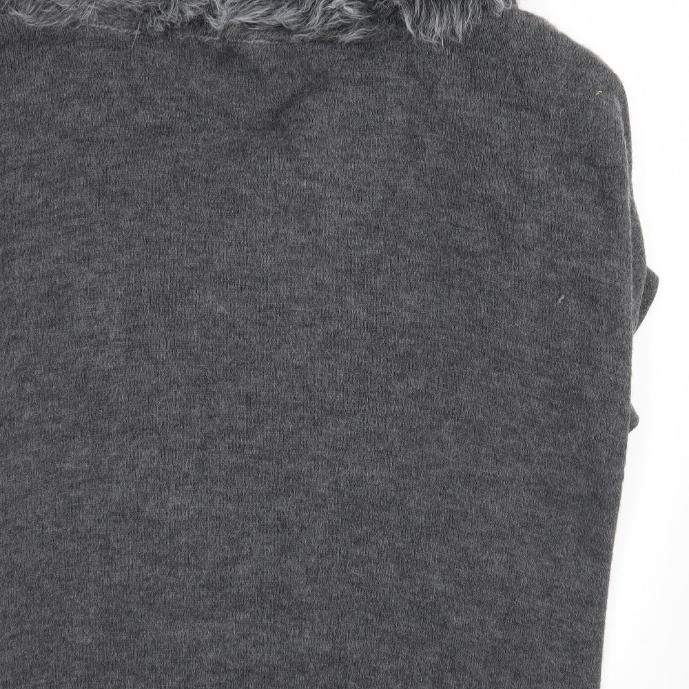 M&S Womens Grey Wrap Jumper One Size