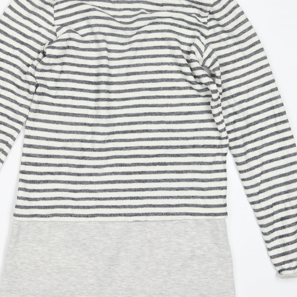 George Girls White Striped Pullover Jumper Size 10-11 Years - Long