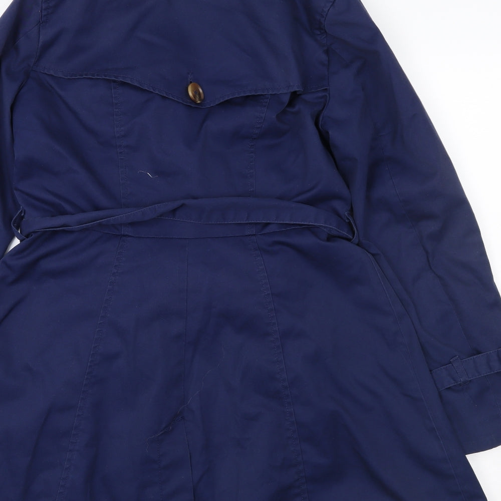 H&M Womens Blue Overcoat Coat Size 10