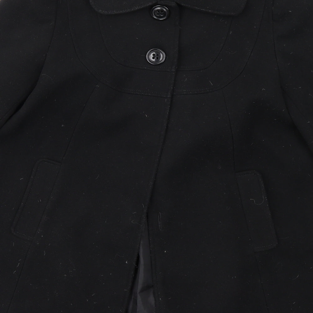 F&F Womens Black Overcoat Coat Size 12