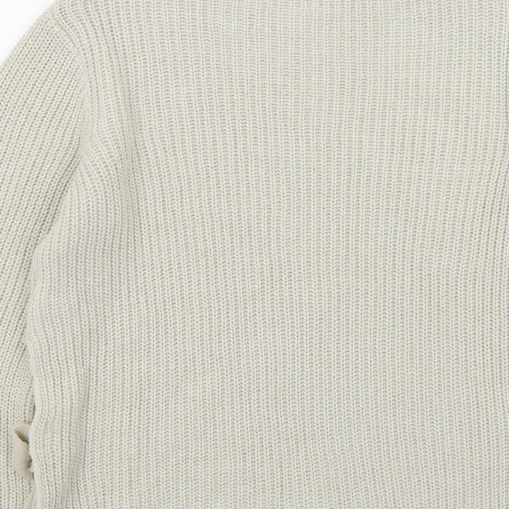 stadivarius Womens Beige Pullover Jumper Size M - open sides