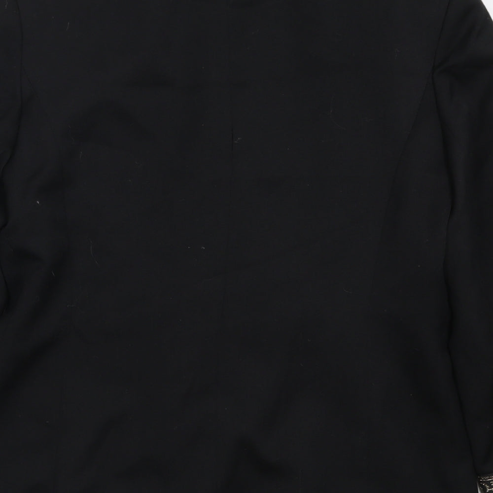 Precis Womens Black Jacket Suit Jacket Size 10 - Embroidered Sleeve Detail