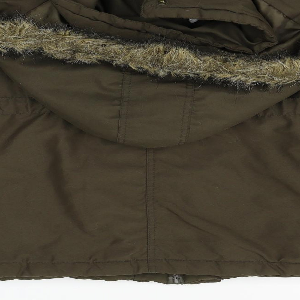 Dorothy Perkins Womens Green Jacket Coat Size 12 - FAUX FUR