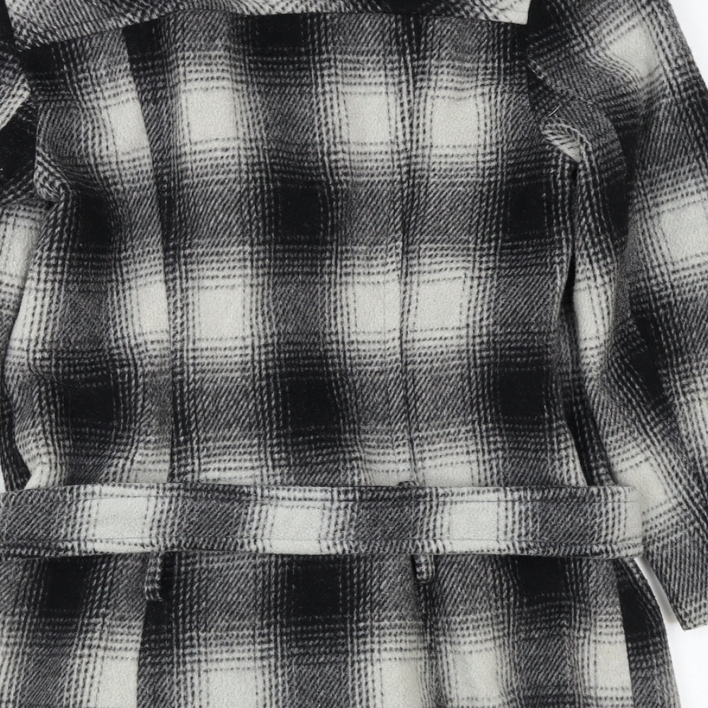 South Womens Multicoloured Check Jacket Coat Size 8