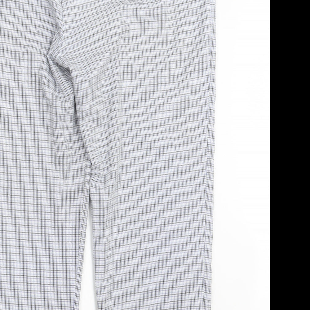 Sarah Hamilton Womens Blue Check Trousers Size 18 L26 in