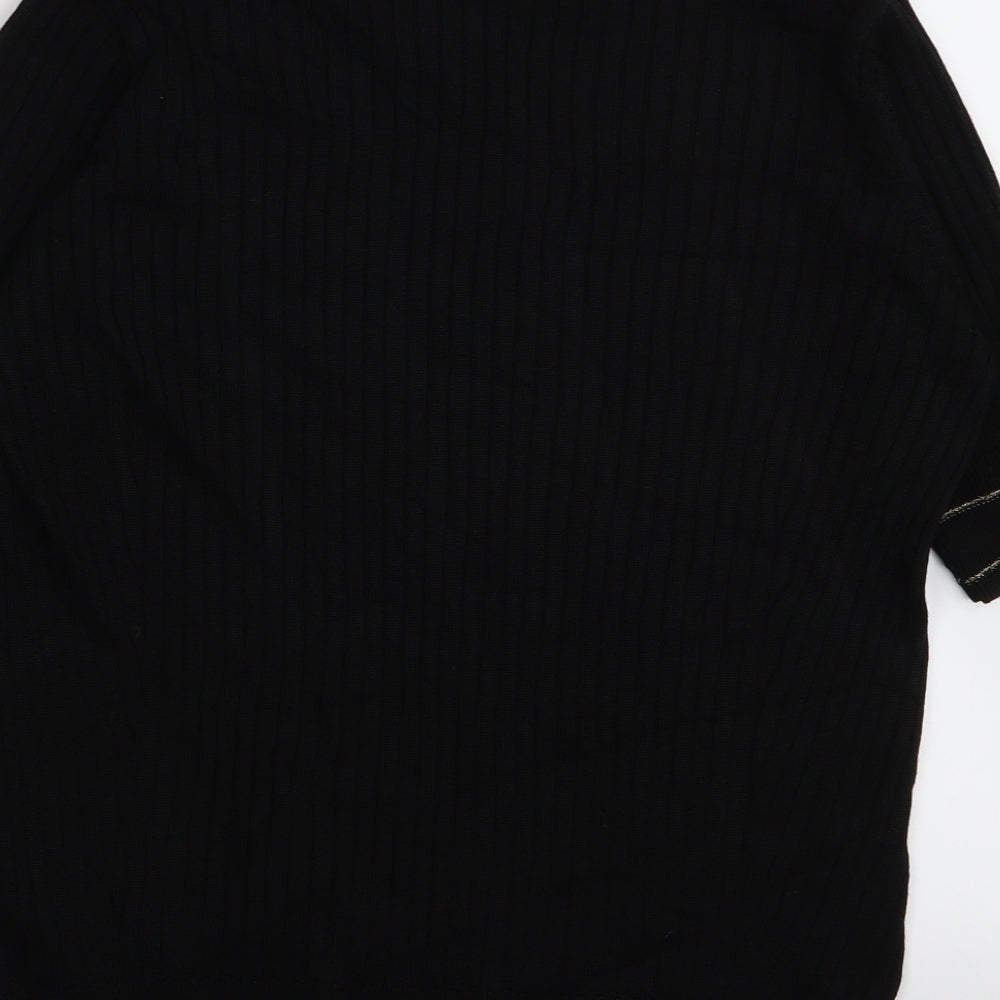 Per Una Womens Black Basic T-Shirt Size 14
