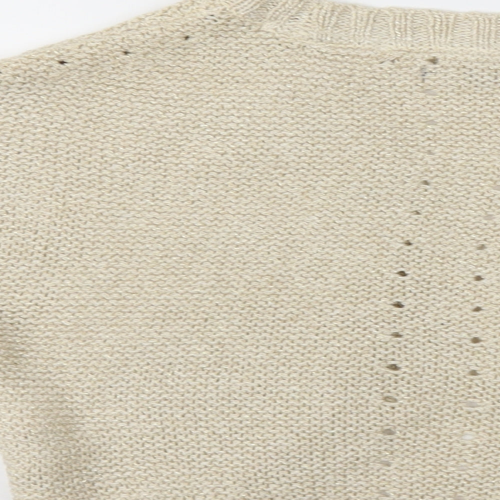 Gap Girls Gold Cardigan Jumper Size 13 Years