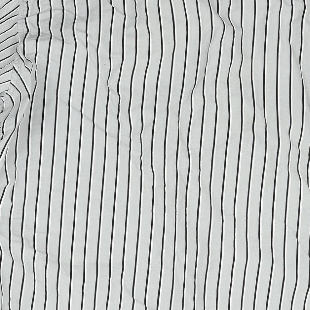 NEXT Mens Grey Striped Button-Up Size L