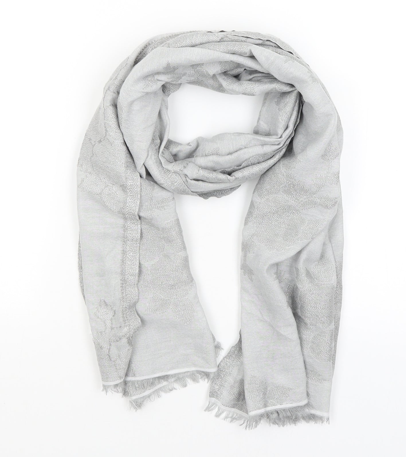 Accessorize Womens Silver Floral Scarf