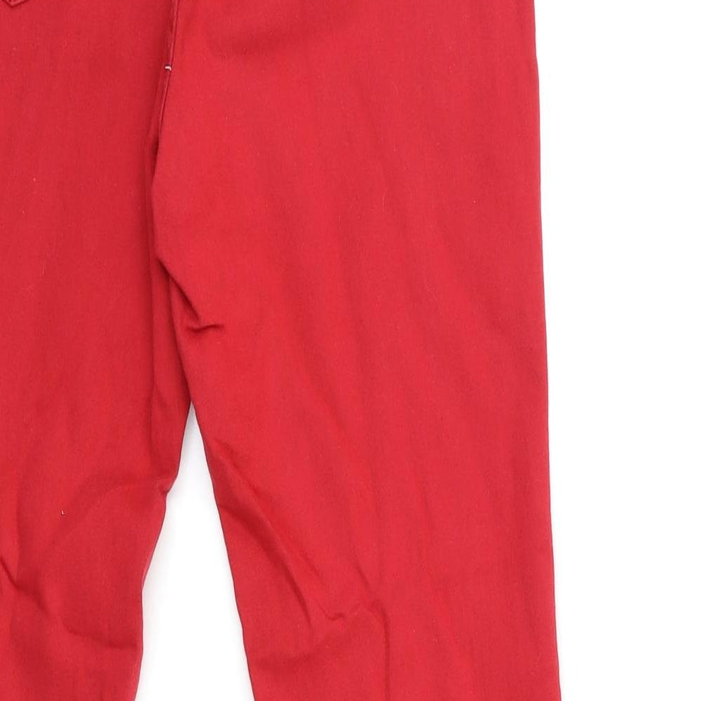 BASSINI Womens Red Denim Skinny Jeans Size 8 L26 in