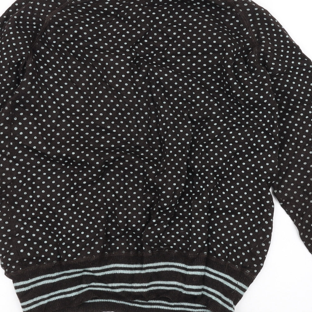 howies Womens Brown Polka Dot Cardigan Jumper Size 12