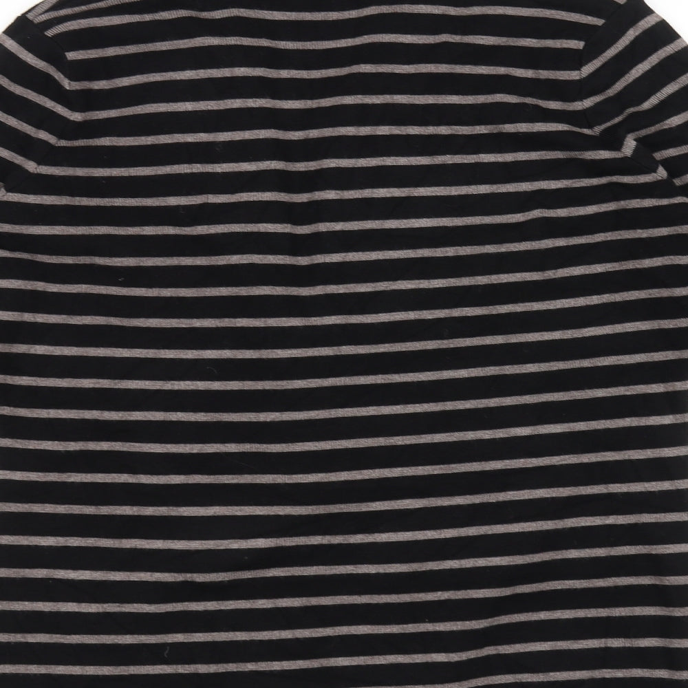 Red Womens Black Striped Cardigan Jumper Size M