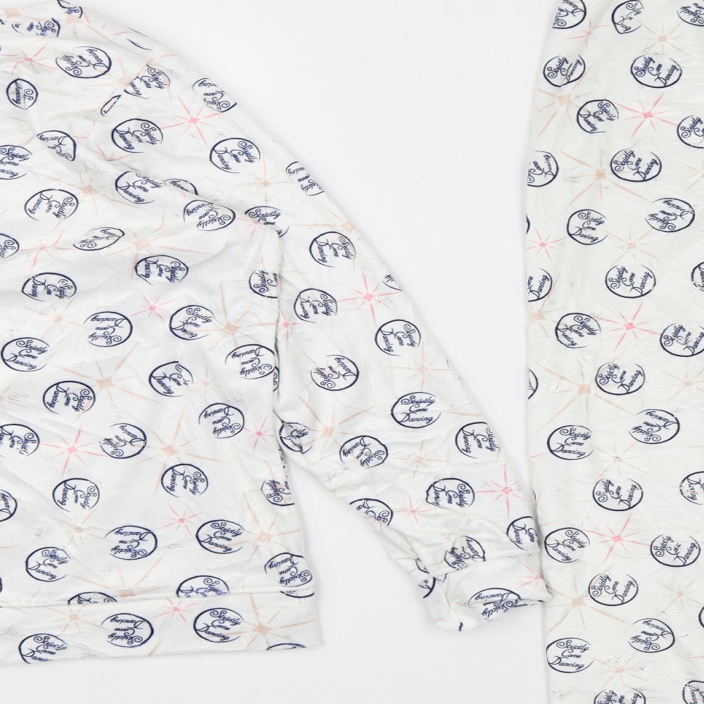 TU Womens White Solid Top Pyjama Set Size 12 - Strictly come dancing