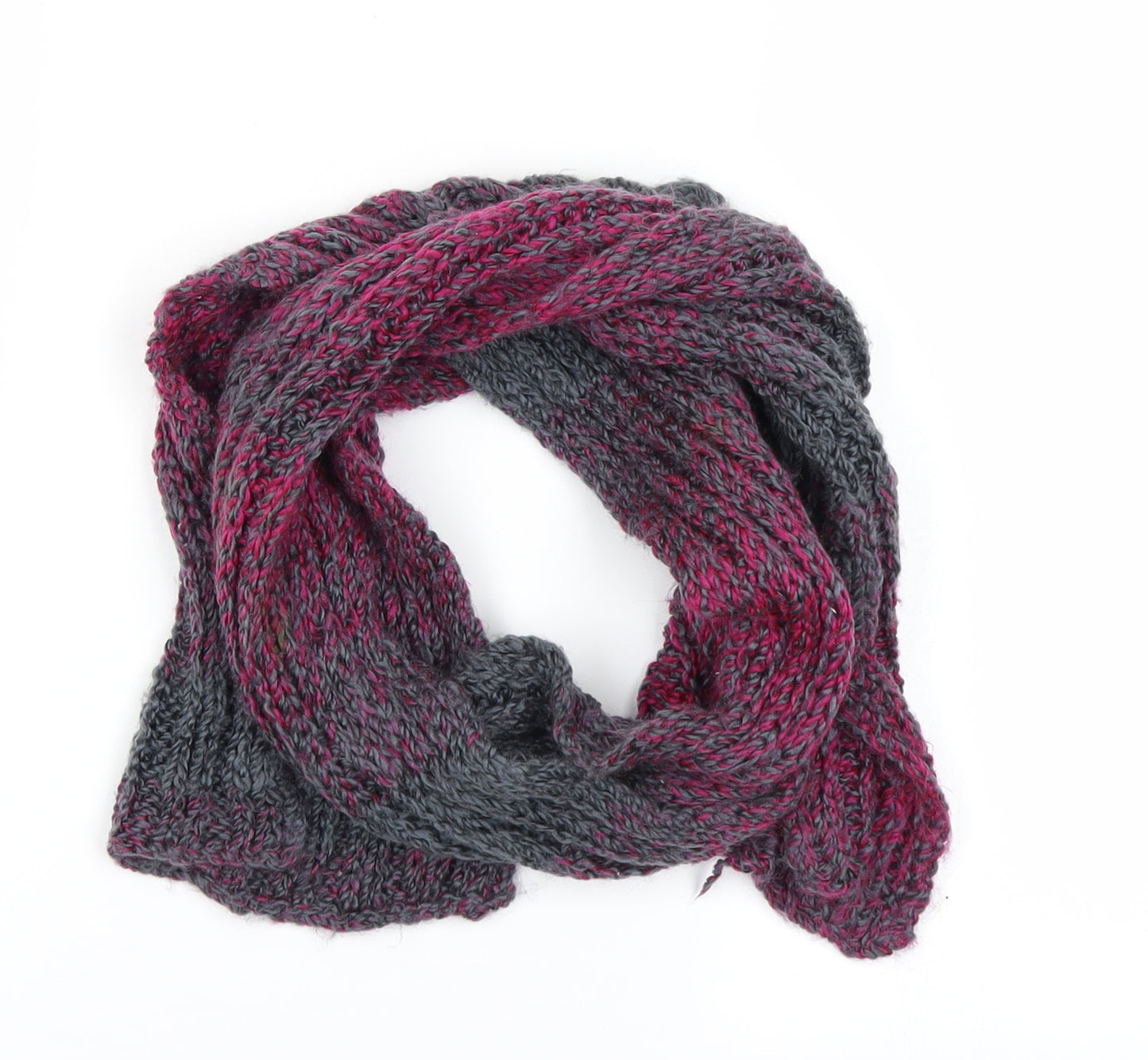 Preworn Womens Pink Striped Knit Scarf