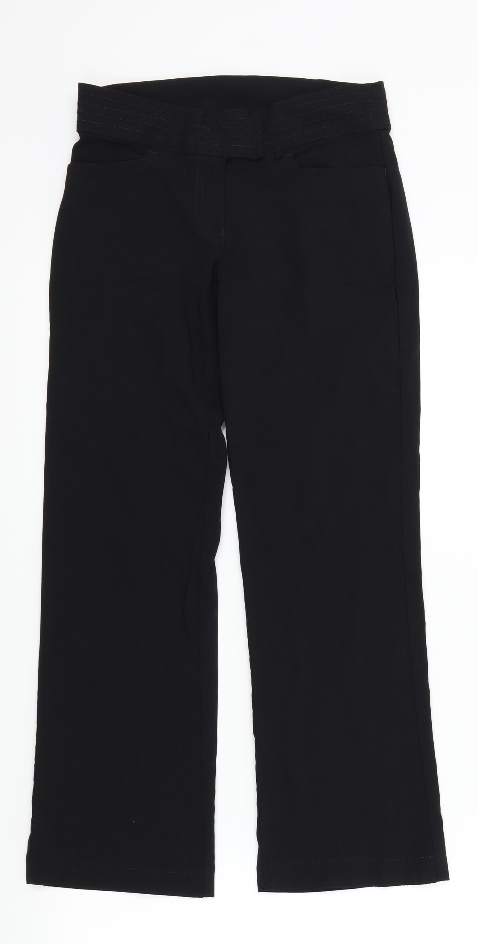 M&S Girls Black Capri Trousers Size 12 Years - Preworn