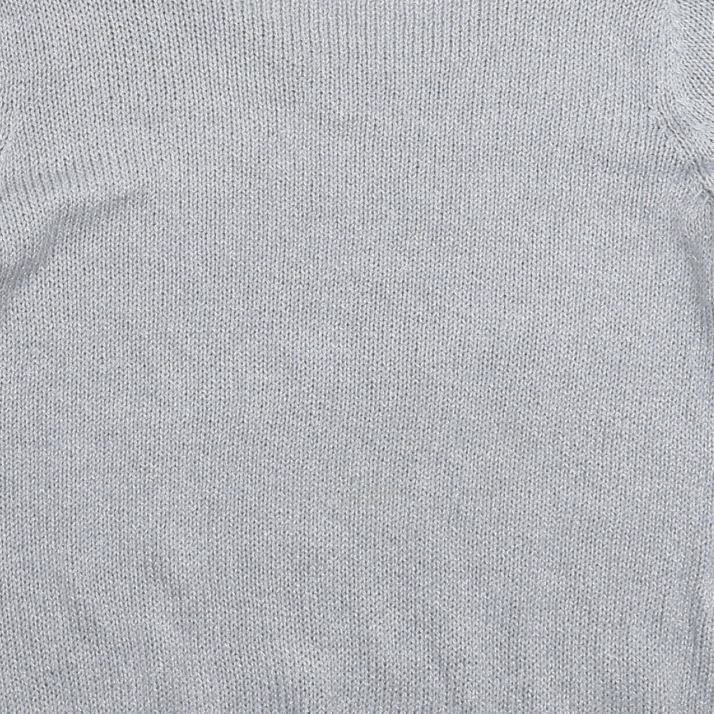 BHS Womens Silver Knit Pullover Jumper Size 16