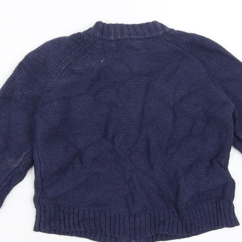 Mini Club Boys Blue Knit Full Zip Jumper Size 18-24 Months