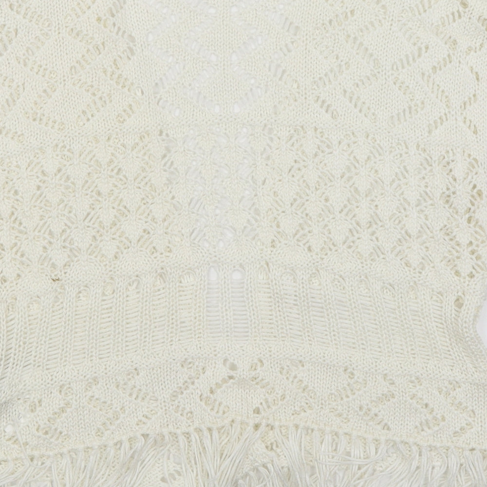 YD Girls White Wrap Jumper Size 7-8 Years