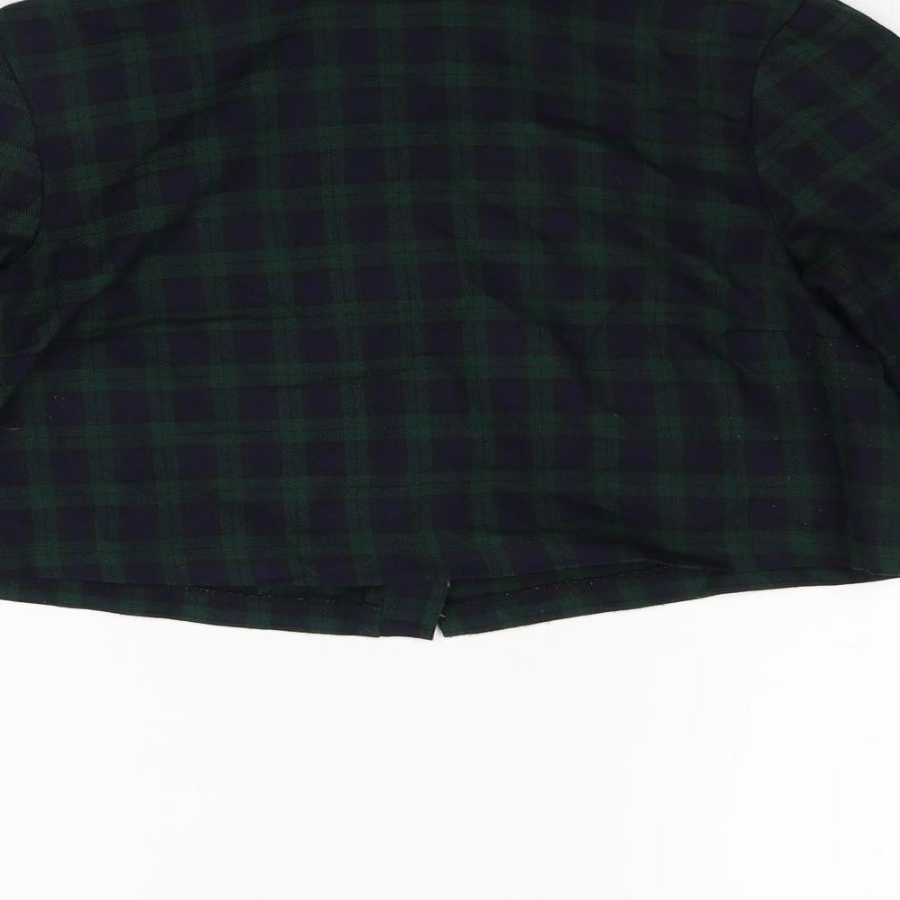 ASOS Womens Blue Check Jacket Size 8 - Cropped