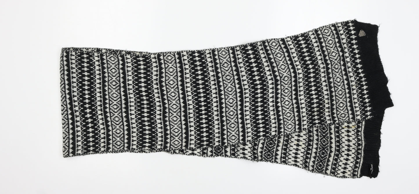 Twisted Soul Mens Black Geometric Scarf Size Regular