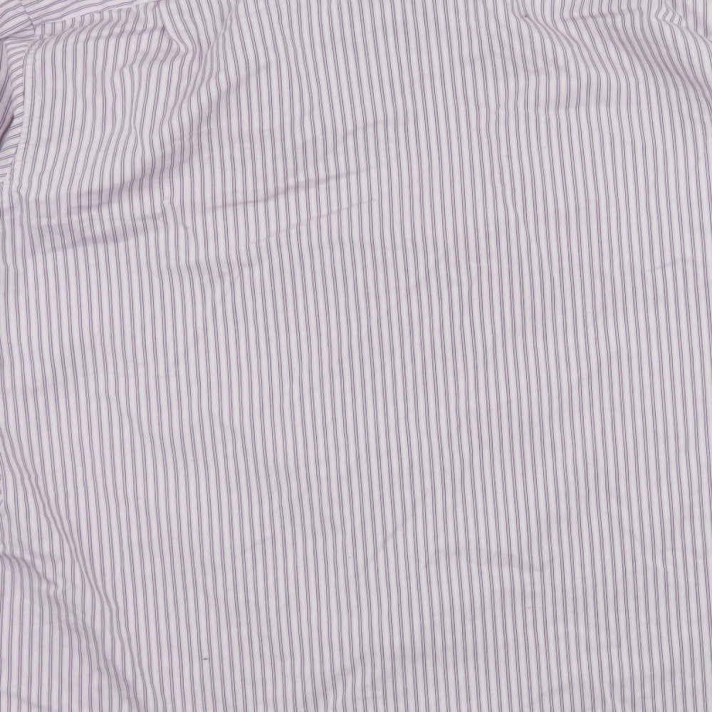 Christian Troelstrup Mens Purple Striped Button-Up Size L