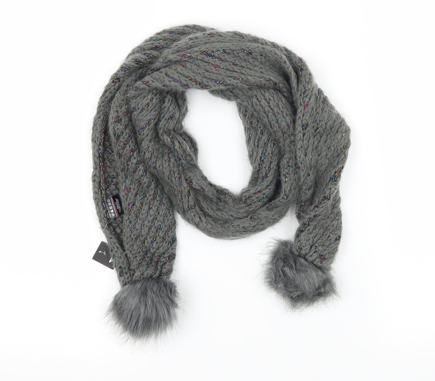 Preworn Womens Grey Knit Scarf