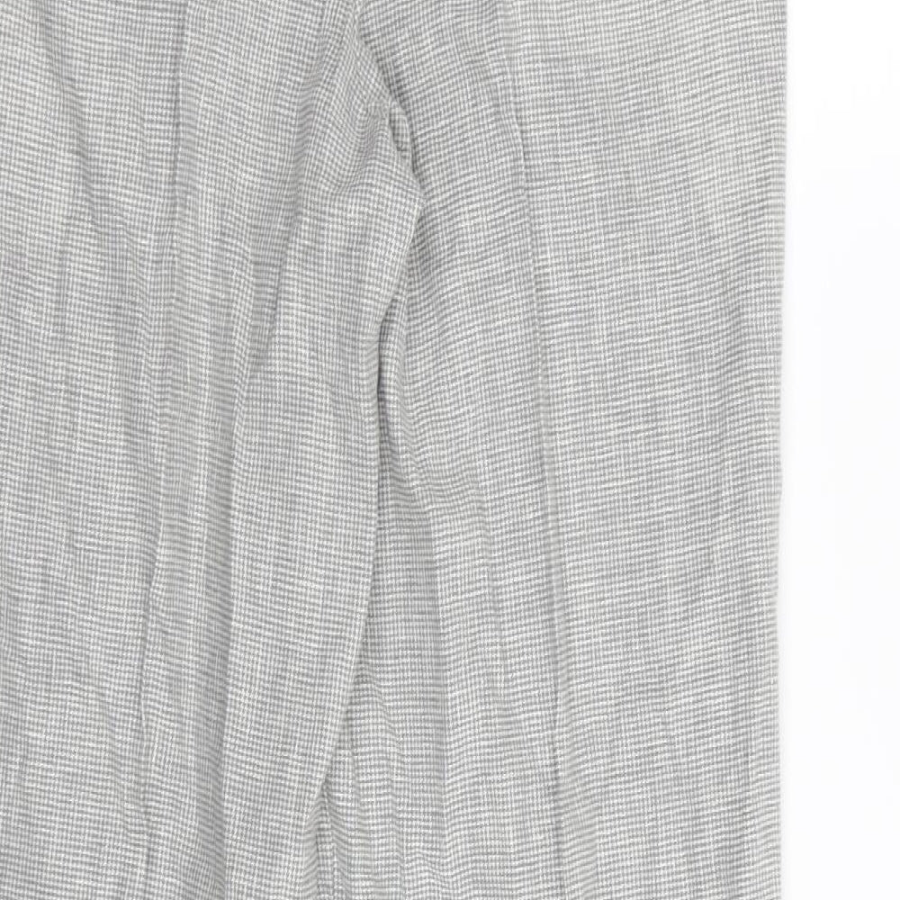 Primark Womens Grey Houndstooth Trousers Size 8 L34 in